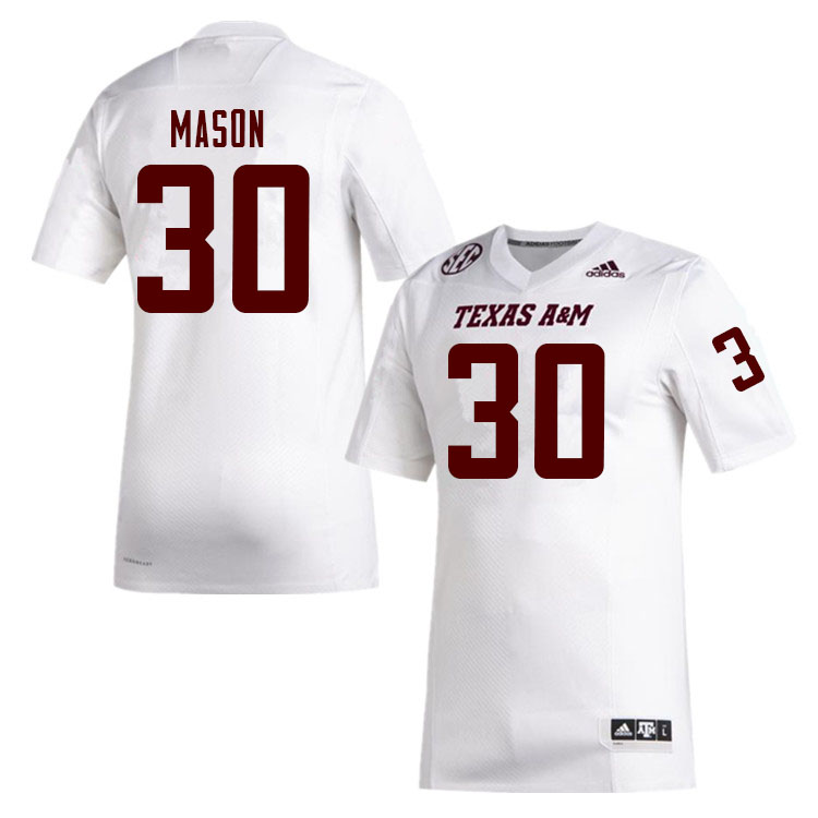 Men #30 Reese Mason Texas A&M Aggies College Football Jerseys Sale-White